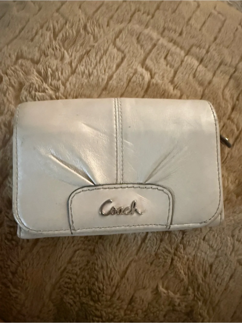 Coach Leather Tote matching wallet in Light Taupe